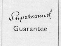 Supersound Guarantee Card 1